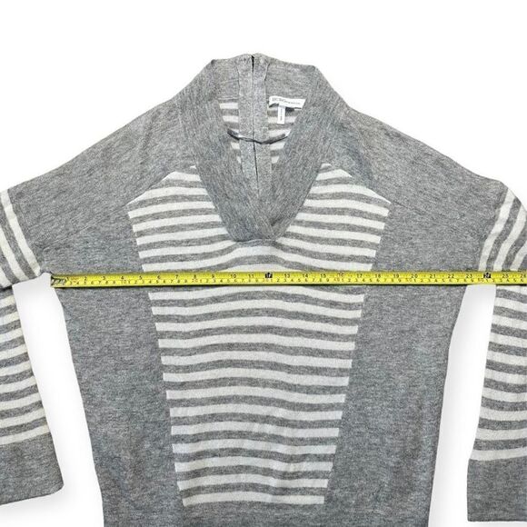 BCBGeneration Sweater Womens Small Wool Shawl Collar Academia Prep Gray Striped - Picture 5 of 11